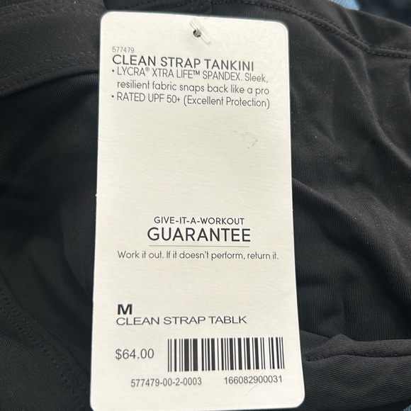 Athleta clean strap tankini adjustable strap swim top black - Picture 6 of 6